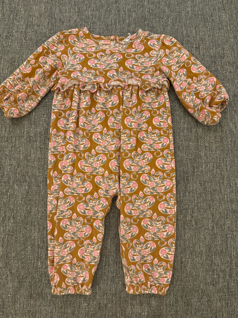 Kate Quinn Floral Snake Print Ruffle Romper Jumpsuit 12-18M